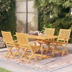 Set da Pranzo da Giardino 5 pz in Legno Massello di Teak