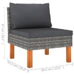 Set Divani da Giardino 8 pz con Cuscini in Polyrattan Grigio