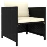 Set Divani da Giardino 6 pz con Cuscini in Polyrattan Nero