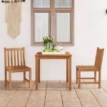 Set da Pranzo per Esterni 3 pz in Legno Massello di Teak