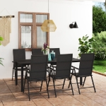 Set da Pranzo da Giardino 7 pz Nero