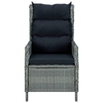 Set Divani da Giardino 3pz con Cuscini Polyrattan Grigio Chiaro