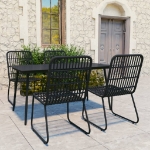 Set da Pranzo da Giardino 5 pz in Polyrattan e Vetro