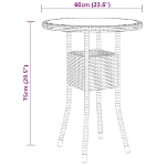 Set Mobili da Pranzo per Giardino 3 pz in Polyrattan Beige