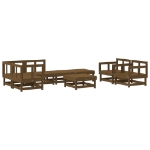 Set Salotto da Giardino 8pz in Legno Massello di Pino Miele