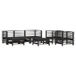 Set Salotto da Giardino 7 pz Nero in Legno Massello di Pino