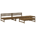 Set Salotto da Giardino 4 pz Miele in Legno Massello di Pino