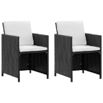 Set da Pranzo da Giardino 5 pz con Cuscini in Polyrattan Nero