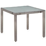 Set da Pranzo da Giardino 5 pz con Cuscini in Polyrattan Grigio