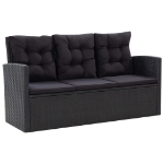 Set Divani da Giardino 6 pz con Cuscini in Polyrattan Nero