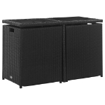 Set da Pranzo da Giardino 9 pz con Cuscini in Polyrattan Nero