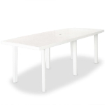 Set da Pranzo da Giardino 9 pz in Plastica Bianco