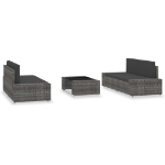 Set Divani da Giardino 5 pz in Polyrattan Grigio