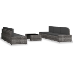 Set Divani da Giardino 7 pz in Polyrattan Grigio