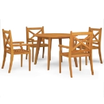 Set Mobili da Pranzo per Giardino 5 pz Legno Massello di Acacia