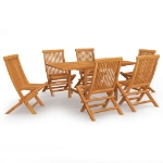 Set da Pranzo da Giardino 7 pz in Legno Massello di Teak