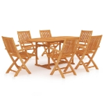 Set da Pranzo da Giardino 7 pz in Legno Massello di Teak