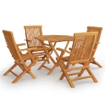 Set da Pranzo da Giardino 5 pz in Legno Massello di Teak