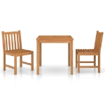 Set da Pranzo per Esterni 3 pz in Legno Massello di Teak