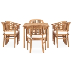 Set da Pranzo da Giardino 7 pz con Cuscini Legno di Teak