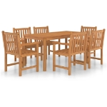 Set da Pranzo per Esterni 7 pz in Legno Massello di Teak