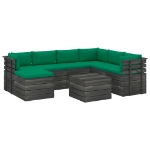 Set Divani da Giardino su Pallet 8 pz con Cuscini Massello Pino