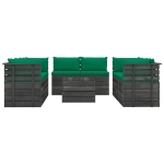 Set Divani da Giardino su Pallet 9 pz con Cuscini Massello Pino