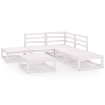 Set Divani da Giardino 6 pz Bianco in Legno Massello di Pino