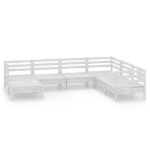 Set Salotto da Giardino 7 pz in Legno Massello di Pino Bianco