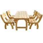 Set da Pranzo da Giardino 5 pz in Legno di Pino Impregnato