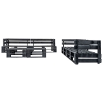 Set Divani da Giardino su Pallet 6 pz Nero in Legno