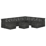 Set Divani da Giardino su Pallet 11 pz Legno Pino Grigio Scuro