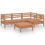 Set Salotto da Giardino 5 pz in Legno Massello di Pino Miele