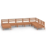 Set Salotto da Giardino 8 pz in Legno Massello di Pino Miele