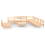 Set Salotto da Giardino 10 pz in Legno Massello di Pino