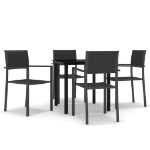 Set da Pranzo da Giardino 5 pz Nero