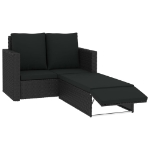 Set Divani da Giardino 2 pz con Cuscini in Polyrattan Nero