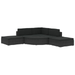 Set Divani da Giardino 6 pz con Cuscini in Polyrattan Nero