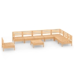 Set Salotto da Giardino 9 pz in Legno Massello di Pino