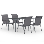 Set da Pranzo da Giardino 5 pz in Acciaio Antracite