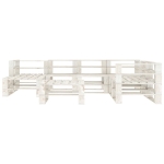 Set Salotto da Giardino 8 pz Pallet in Legno Bianco