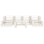 Set Salotto da Giardino 7 pz Pallet in Legno Bianco