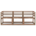 Set Divano Pallet da Giardino 3pz Legno Pino Impregnato Marrone