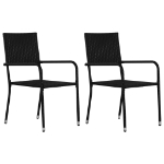 Set Mobili da Pranzo per Giardino 3 pz Polyrattan Nero