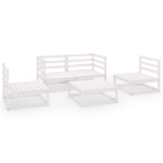 Set Divani da Giardino 5 pz Bianco in Legno Massello di Pino