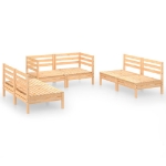 Set Divani da Giardino 6 pz in Legno Massello di Pino