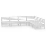 Set Salotto da Giardino 6 pz in Legno Massello di Pino Bianco