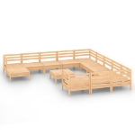 Set Salotto da Giardino 13 pz in Legno Massello di Pino