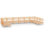 Set Salotto da Giardino 10 pz in Legno Massello di Pino