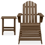 Sedia Adirondack con Ottomana e Tavolo Abete Massello Marrone